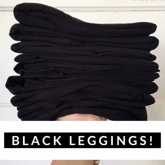 Lularoe Solid Black Leggings Size OS TC & TC2 - Picture 1 of 2